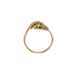 Bague Ancienne en Or Jaune 18k avec Motifs - Taille 50