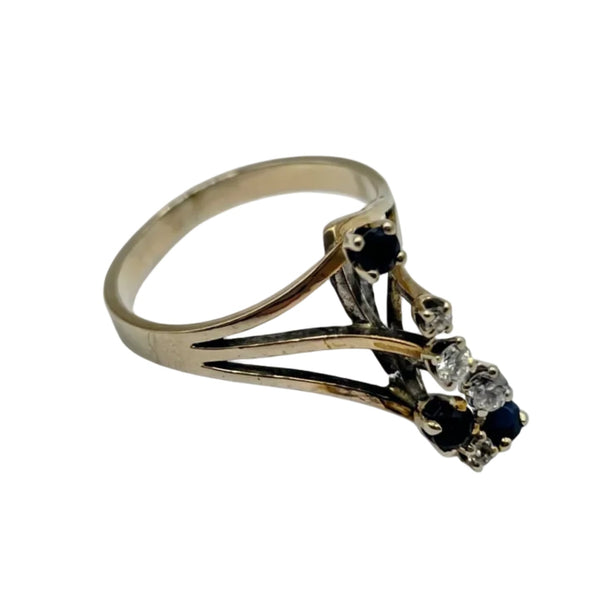 Bague Ancienne en Or Blanc 18k avec Diamants - Taille  60