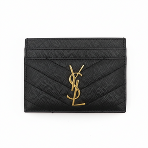Porte-carte Saint Laurent Cassandre en cuir grain de poudre