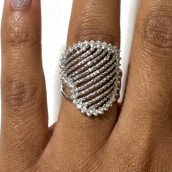 Bague en Or Blanc avec Cœur et Oxyde de Zirconium 18K