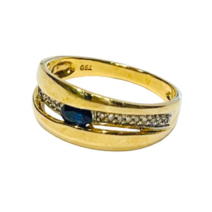 Bague empierré en Or Jaune 18K - Taille 55