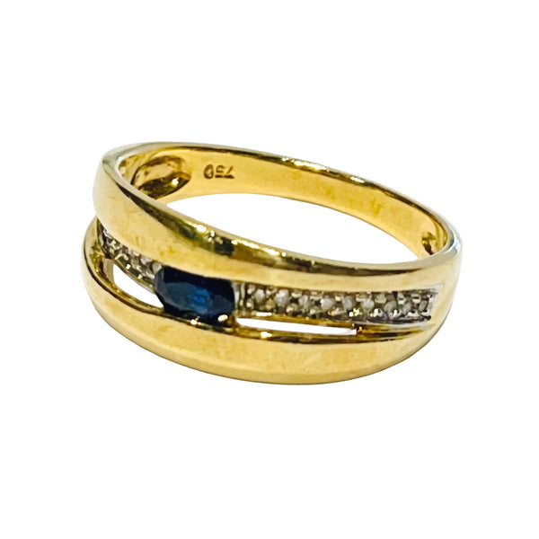 Bague empierré en Or Jaune 18K - Taille 55