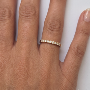 Bague Demi Tour en Or Jaune avec Diamants 18k