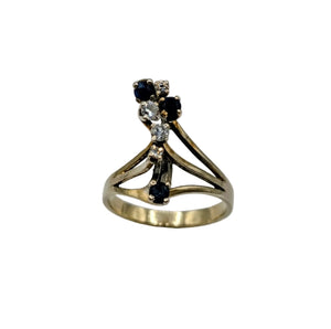 Bague Ancienne en Or Blanc 18k avec Diamants - Taille  60