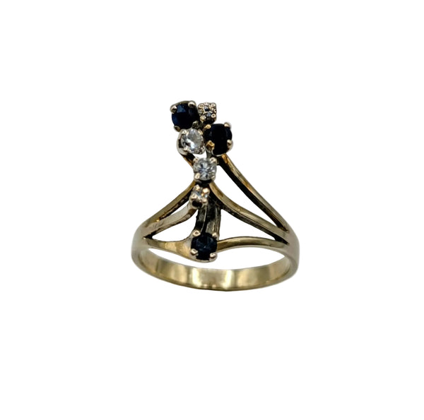 Bague Ancienne en Or Blanc 18k avec Diamants - Taille  60