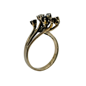 Bague Ancienne en Or Blanc 18k avec Diamants - Taille  60