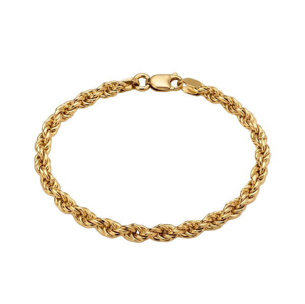 Gourmette en Or Jaune 18k Maille Corde
