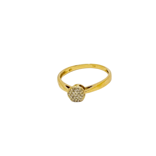 Bague Solitaire en Or Jaune 18K avec Diamants  - Taille 57