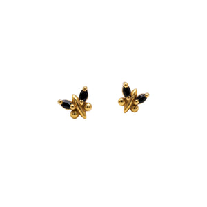 Boucles d'oreilles papillon en or jaune avec Saphir