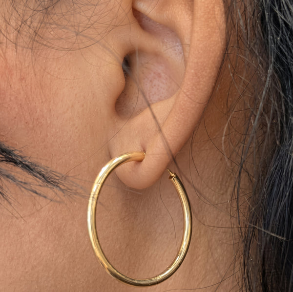 Créoles Demi Créoles en Or Jaune 18k