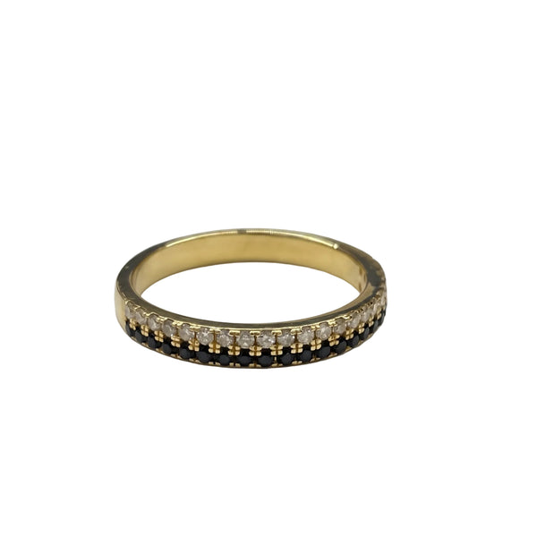 Alliance en Or Jaune avec Diamants & Saphirs 18K Taille 54