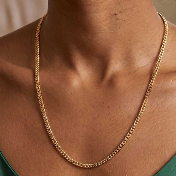 Collier Princesse en Or Jaune 18k Maille Forçat