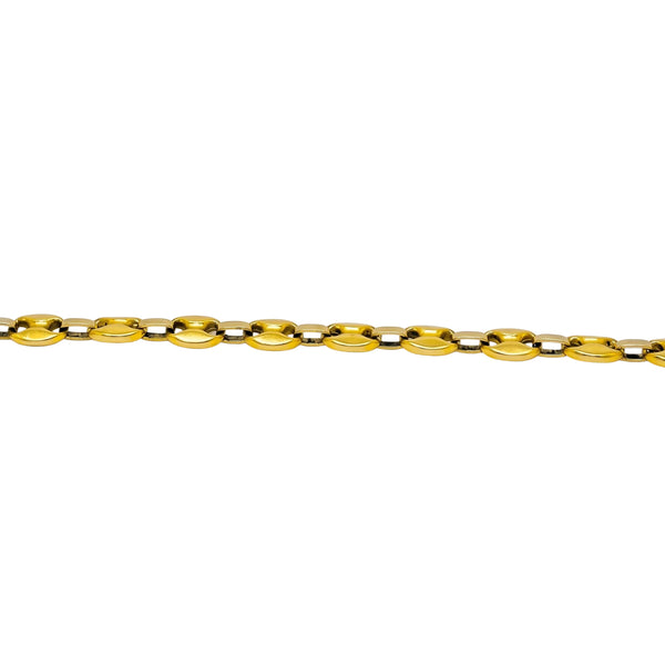 Bracelet Gourmette en Or Jaune 18K Grain de Café