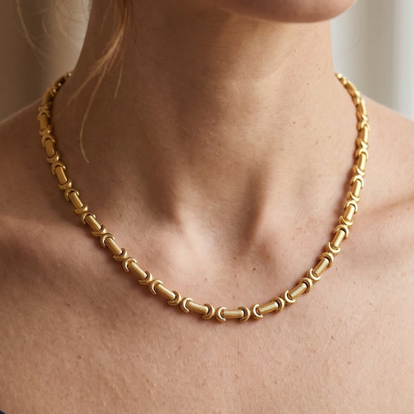 Collier Ras du Cou en Or Jaune 18k