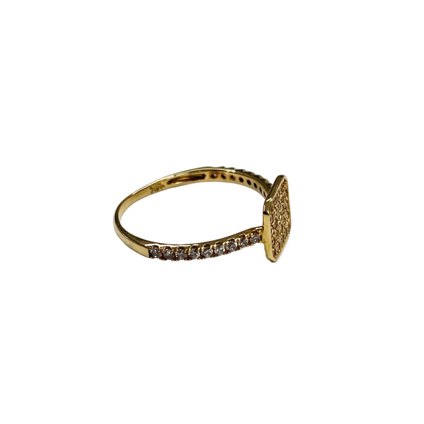 Bague en Or Jaune 18k avec Zirconiums - Taille 53