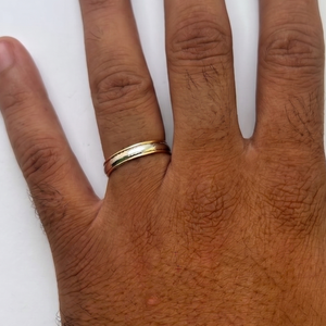 Bague Alliance Or Jaune et Blanc 18k
