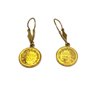 Boucles d'oreilles pendantes en or jaune 18k