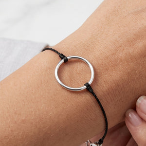 Bracelet Cordelette Fil en Or Blanc 18k