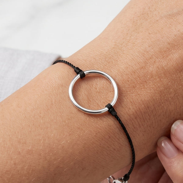 Bracelet Cordelette Fil en Or Blanc 18k