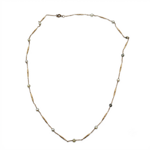 Collier Princesse en Or Jaune avec Perles Fantaisie 18k