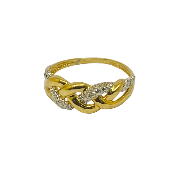 Bague en Or Jaune 18k avec Oxyde de Zirconium - Taille 55