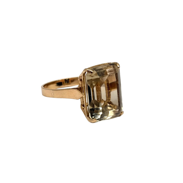 Bague en Or Jaune 18k Citrine - Taille 55
