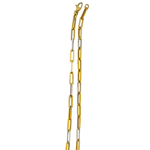 Collier Princesse Maille Cheval en Or Jaune & Or Blanc 18K