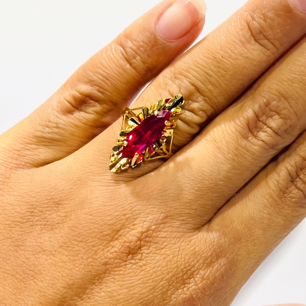 Bague Marquise Or Jaune Topaze 18K