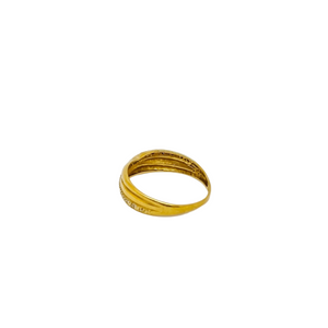 Bague en Or Jaune 18 Carats avec Éclats de Diamants - Taille 58