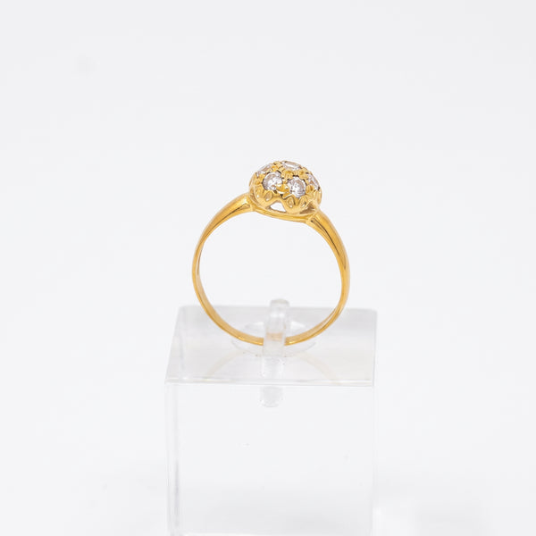Bague Or Jaune 18K avec Zirconium - Taille 59