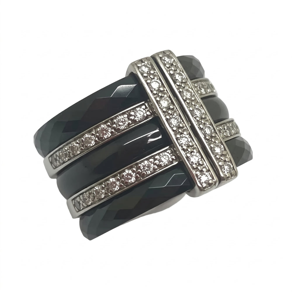 Jonc bague en Or Blanc Diamants Guy Laroche 18K - T51