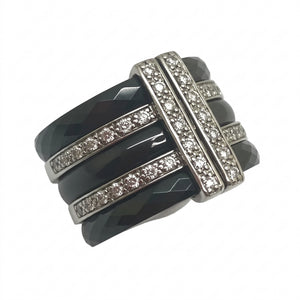 Jonc bague en Or Blanc Diamants Guy Laroche 18K - T51