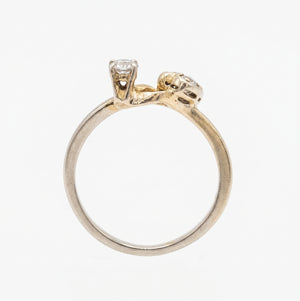 Bague en Or Blanc 18k avec Diamants et Moissanite - Taille 54