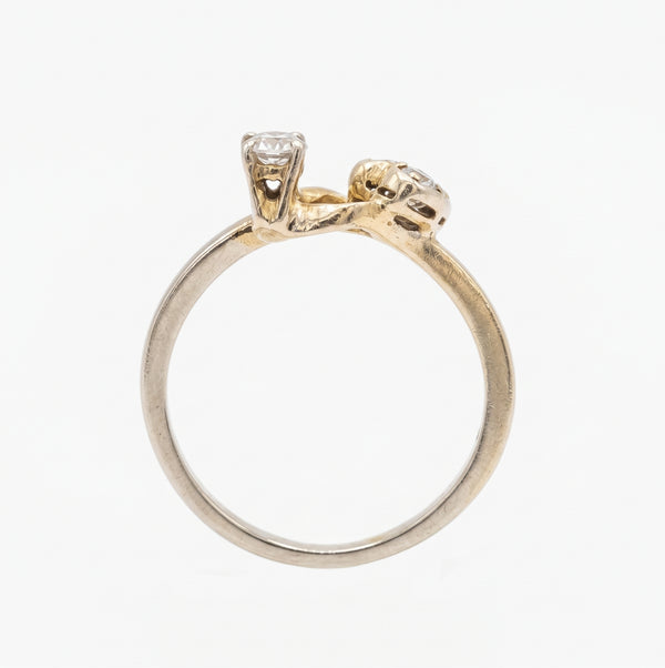 Bague en Or Blanc 18k avec Diamants et Moissanite - Taille 54