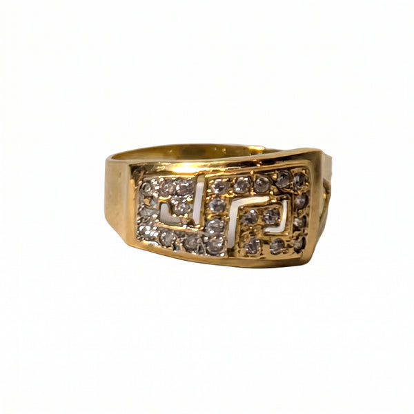 Bague Tank en Or Jaune avec Diamants 18K Taille : 58