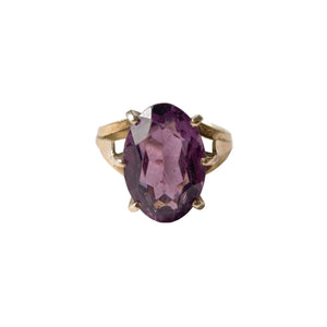 Bague en Or Jaune 18 Carats avec Améthyste - Taille 56