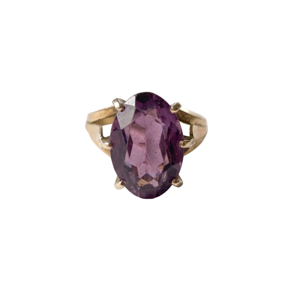 Bague en Or Jaune 18 Carats avec Améthyste - Taille 56