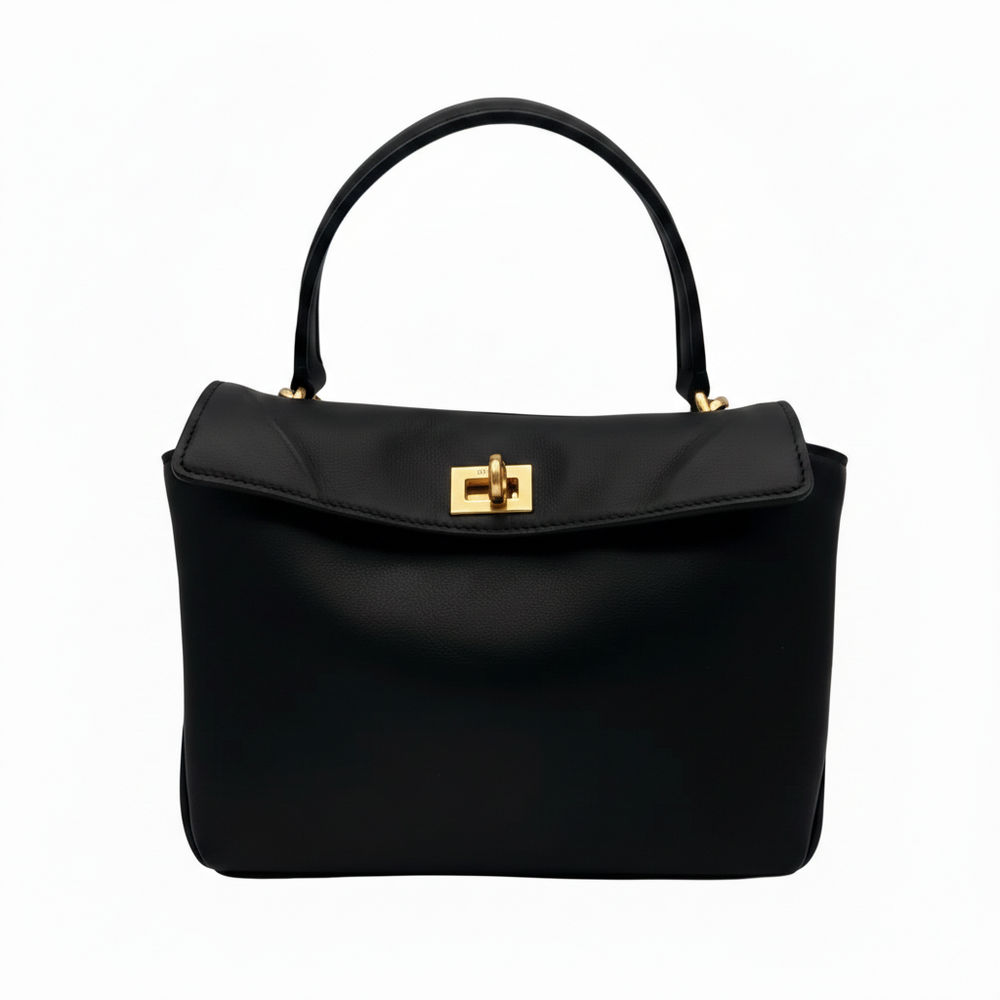 Balenciaga Rodeo Sac à Bandoulière en Cuir Noir