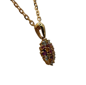 Pendentif en Or Jaune 18k avec Pierres Semi-Précieuses