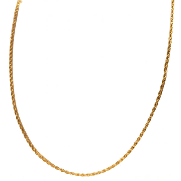 Sautoir en Or Jaune 18 Carats, Maille Corde