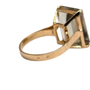 Bague en Or Jaune 18k Citrine - Taille 55