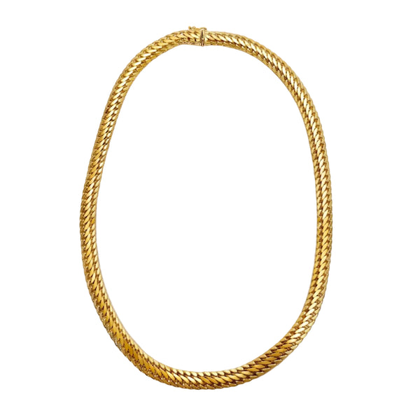 Collier Anglaise en Or Jaune 18k Ras du Cou