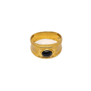 Bague Jonc en Or Jaune 18 Carats avec Saphir - Taille 60