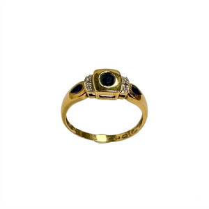 Bague Or avec Pierre Bleue et Diamants