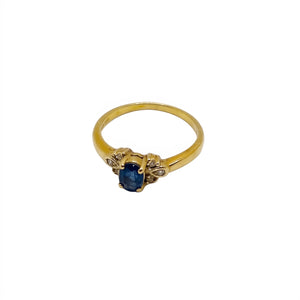 Bague en Or Jaune 18 Carats avec Saphir -  Taille 48