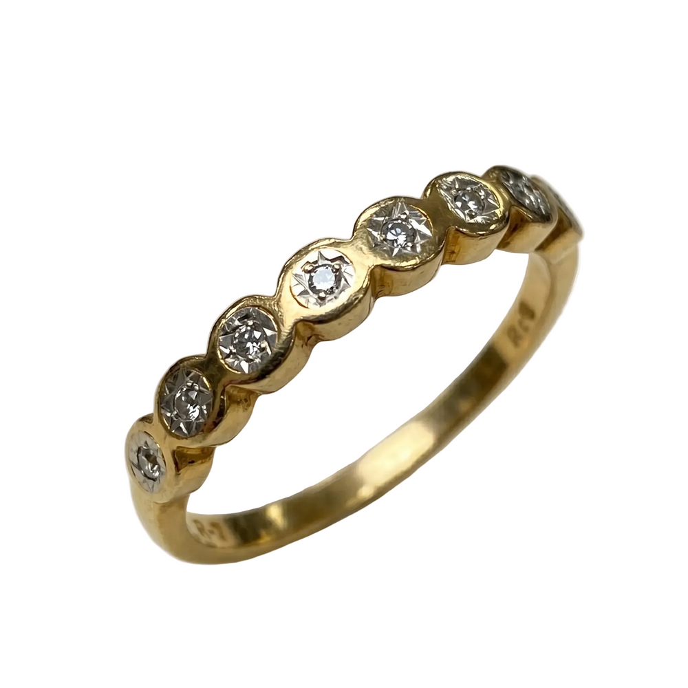 Bague Demi Tour Or Jaune Diamants 750 18K