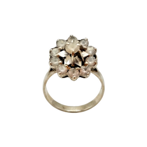 Bague en Or Blanc Tête d'Aigle avec Oxyde de Zirconium 18K
