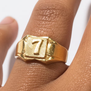 Chevalière Ancienne en Or Jaune 18K Taille : 47