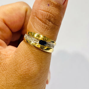Bague empierré en Or Jaune 18K - Taille 55