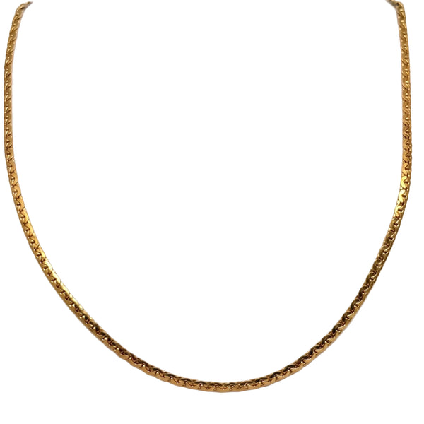 Collier Princesse Or Jaune 18 Carats Maille Haricot